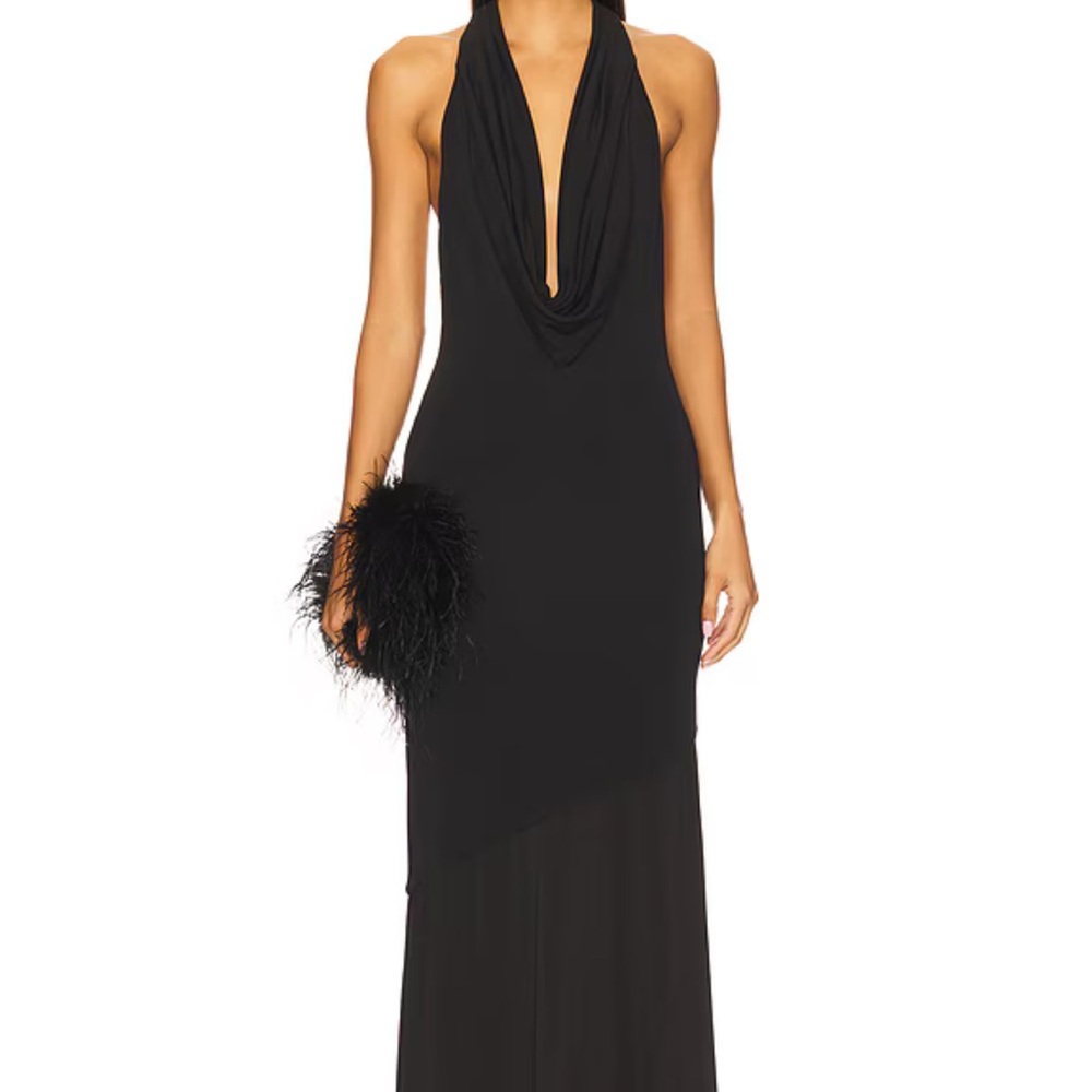 Alice + Olivia Black Backless Gown